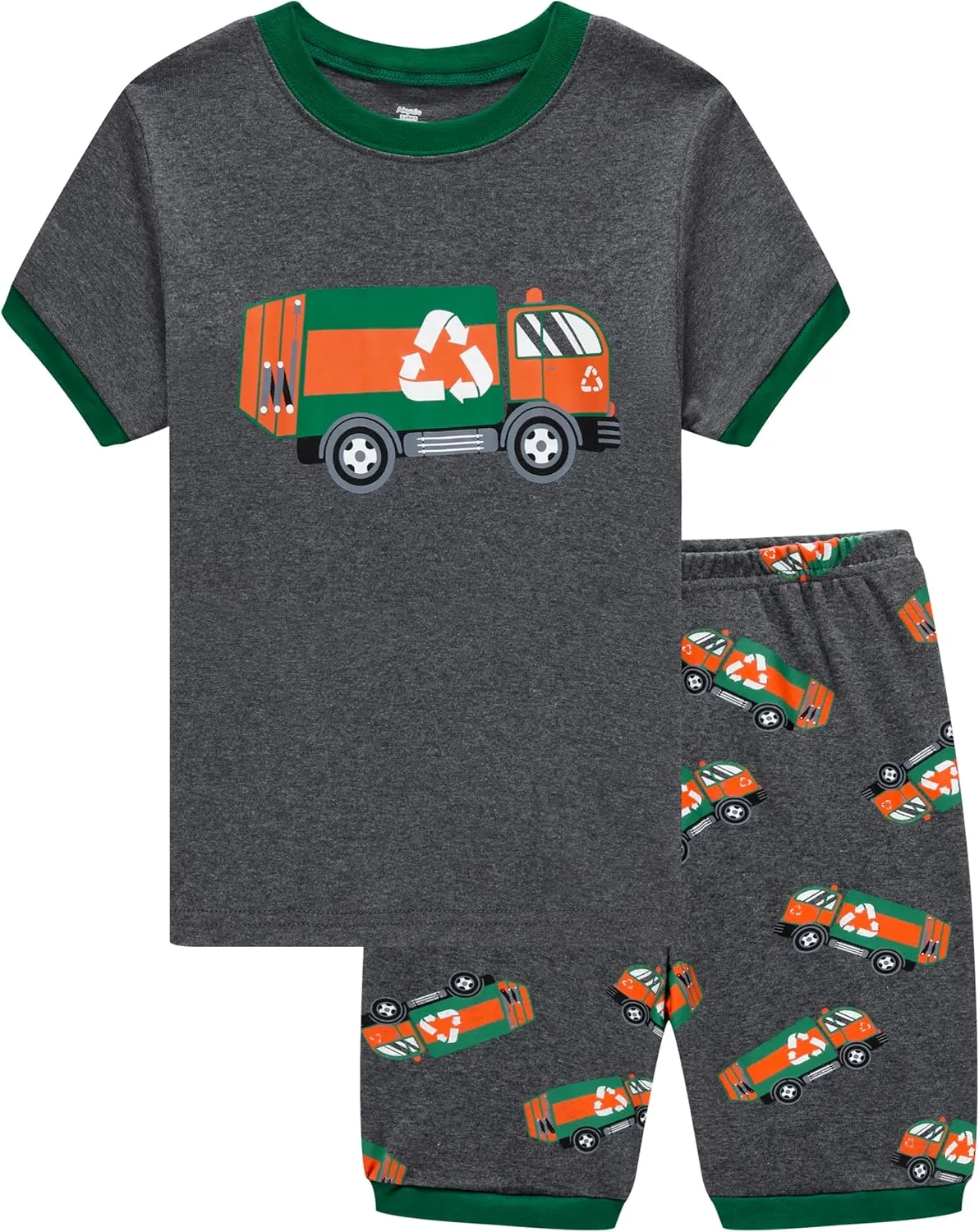 Akyzic Boys Pajamas 100% Cotton Planet Pjs Toddler 2 Piece Short Sleeve Sleepwear Summer Kids Clothes Set 3t-10t