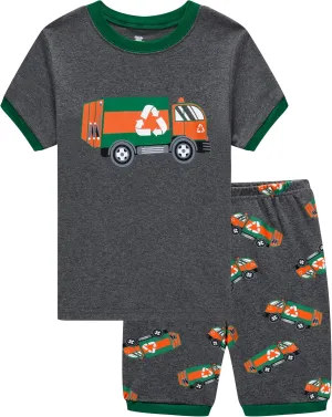 Akyzic Boys Pajamas 100% Cotton Planet Pjs Toddler 2 Piece Short Sleeve Sleepwear Summer Kids Clothes Set 3t-10t