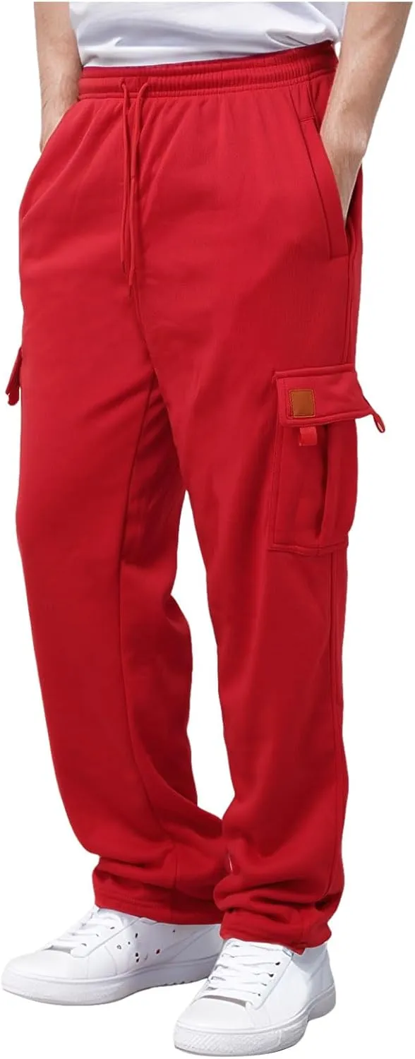 Alalaso Mens Cargo Pants 2024 Casual Cotton Jogger Multi Pockets Outdoor Hiking Work Sweatpants with Pockets