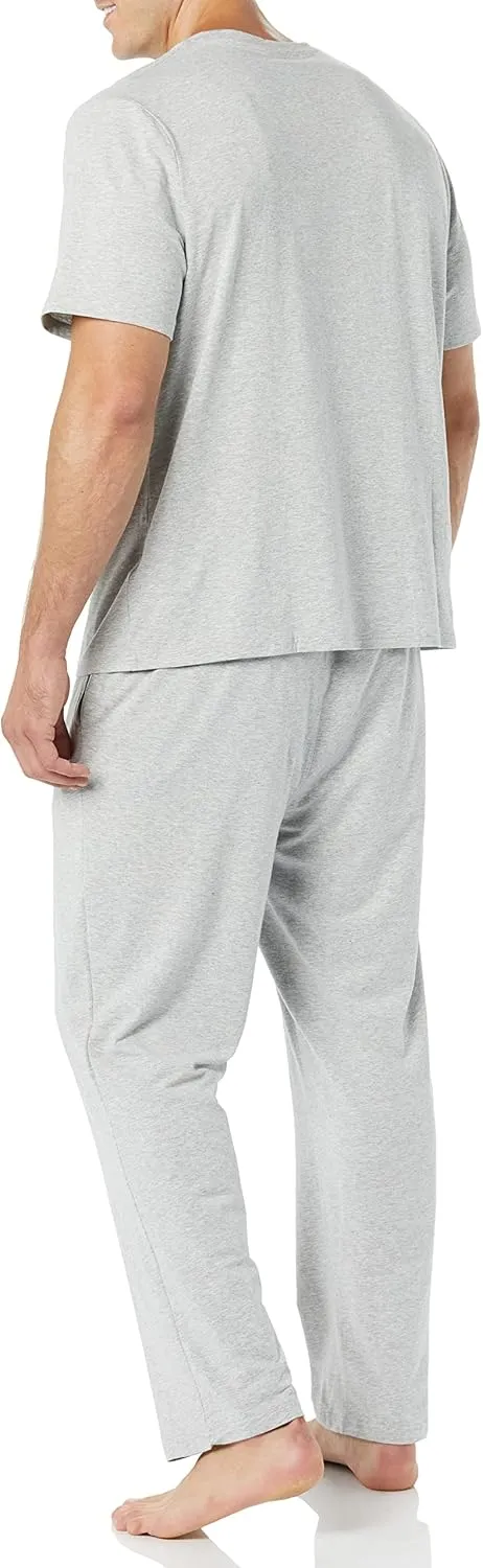 Amazon Essentials Men's Cotton Modal T-Shirt and Full-Length Bottom Pajama Set
