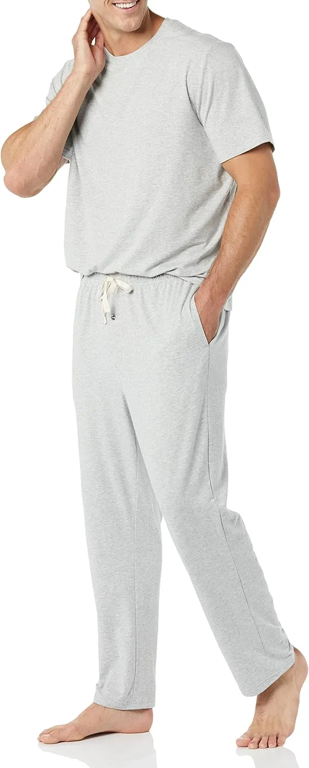 Amazon Essentials Men's Cotton Modal T-Shirt and Full-Length Bottom Pajama Set