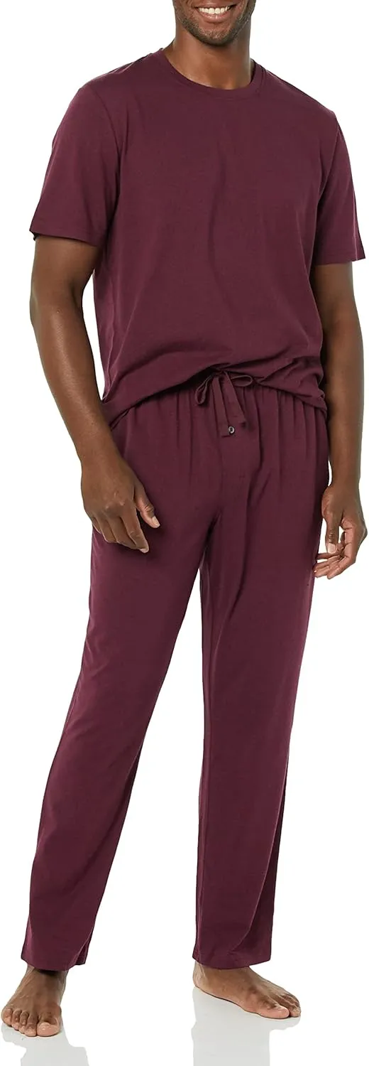 Amazon Essentials Men's Cotton Modal T-Shirt and Full-Length Bottom Pajama Set