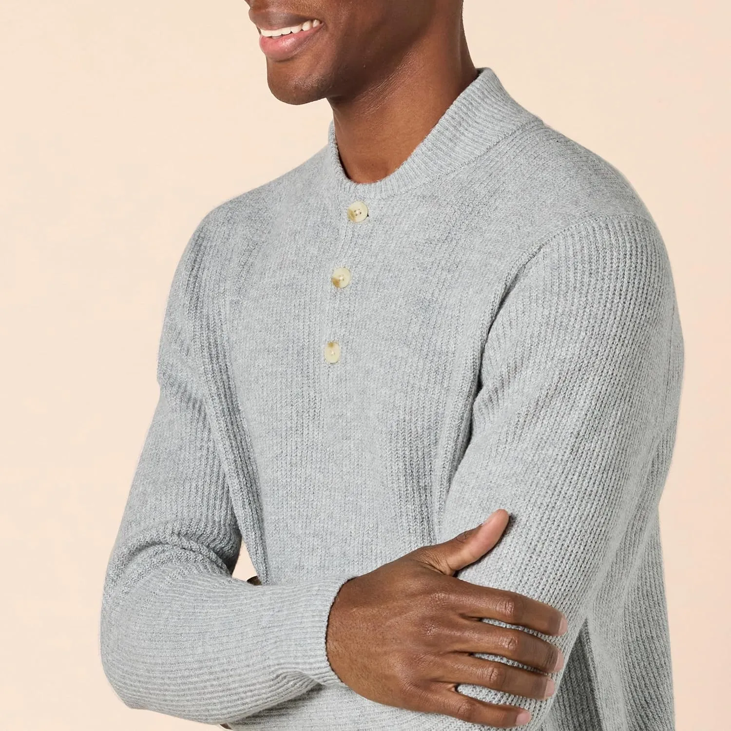 Amazon Essentials Men's Long-Sleeve Soft Touch Henley Sweater