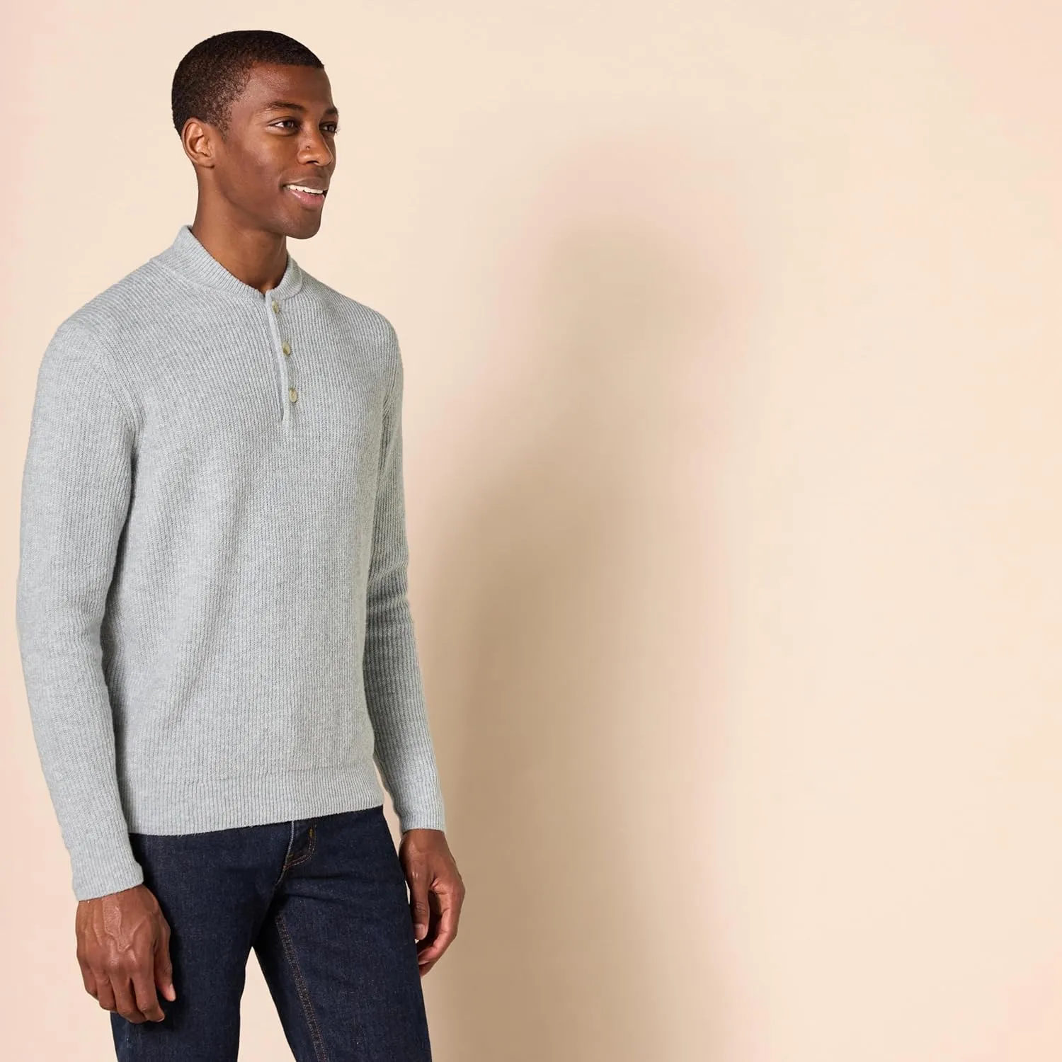 Amazon Essentials Men's Long-Sleeve Soft Touch Henley Sweater