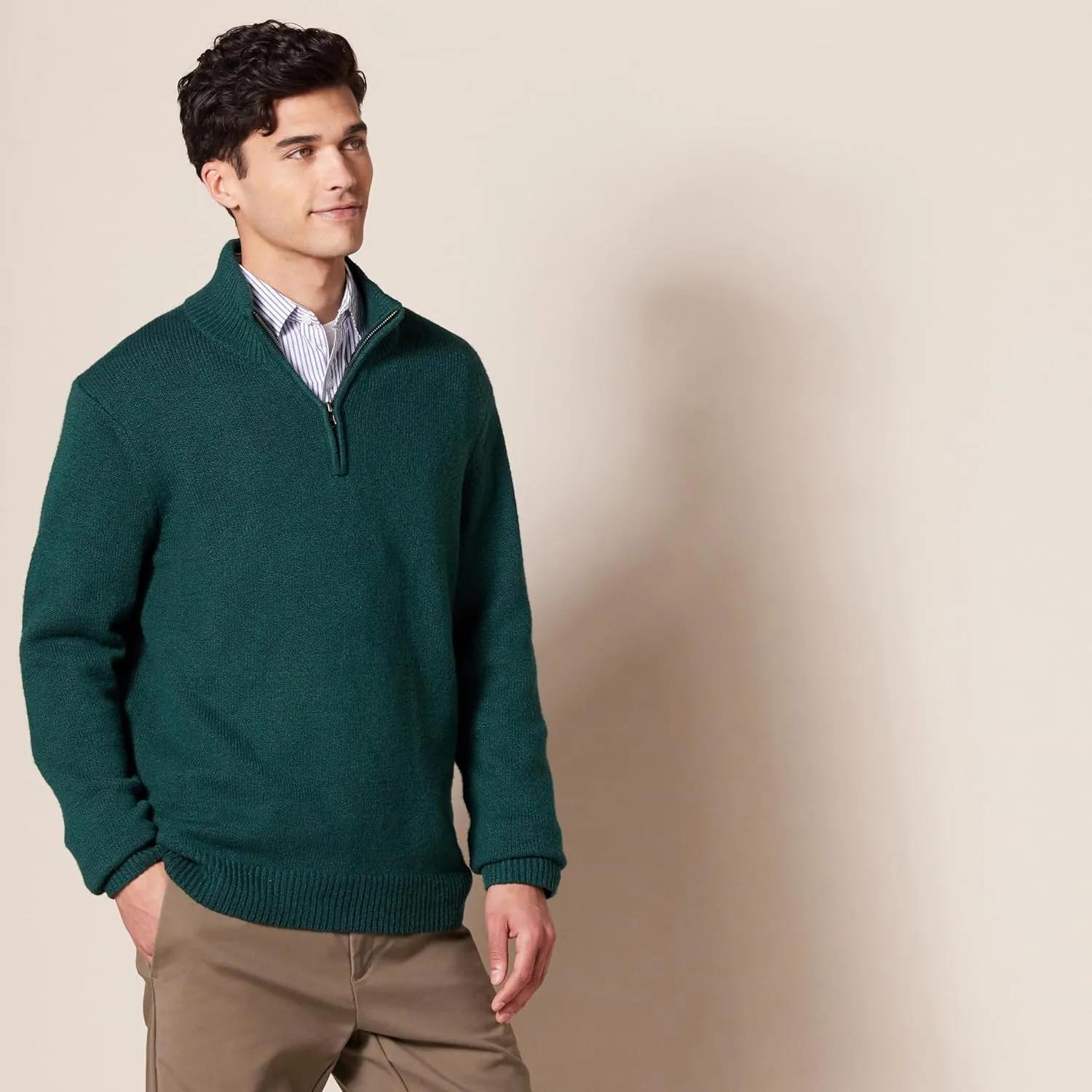 Amazon Essentials Men's Long-Sleeve Soft Touch Quarter-Zip Sweater