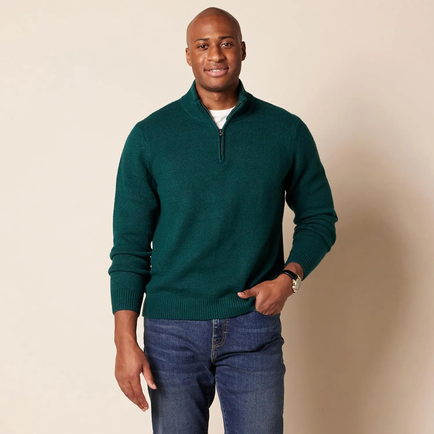 Amazon Essentials Men's Long-Sleeve Soft Touch Quarter-Zip Sweater