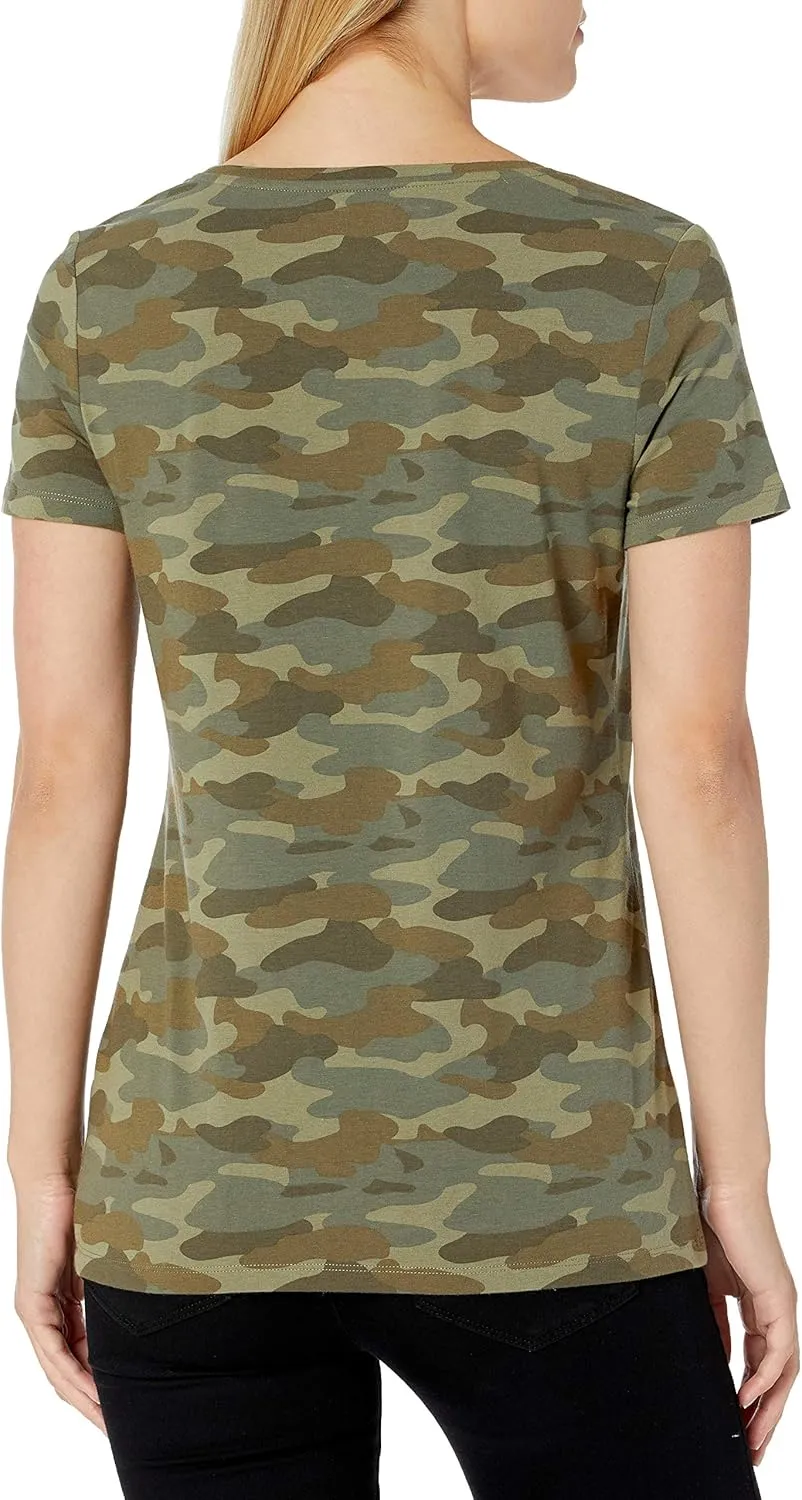 Amazon Essentials Women's Classic-Fit Short-Sleeve Scoop Neck T-Shirt (Available in Plus Size), Pack of 2