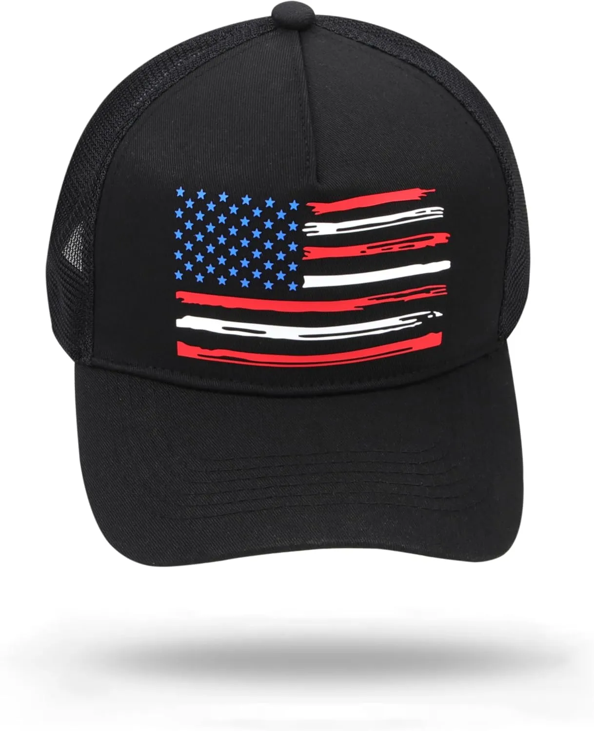 American Flag Trucker Hat Baseball Caps Snapback Hat for Men Women Breathable Mesh Side Adjustable Hats