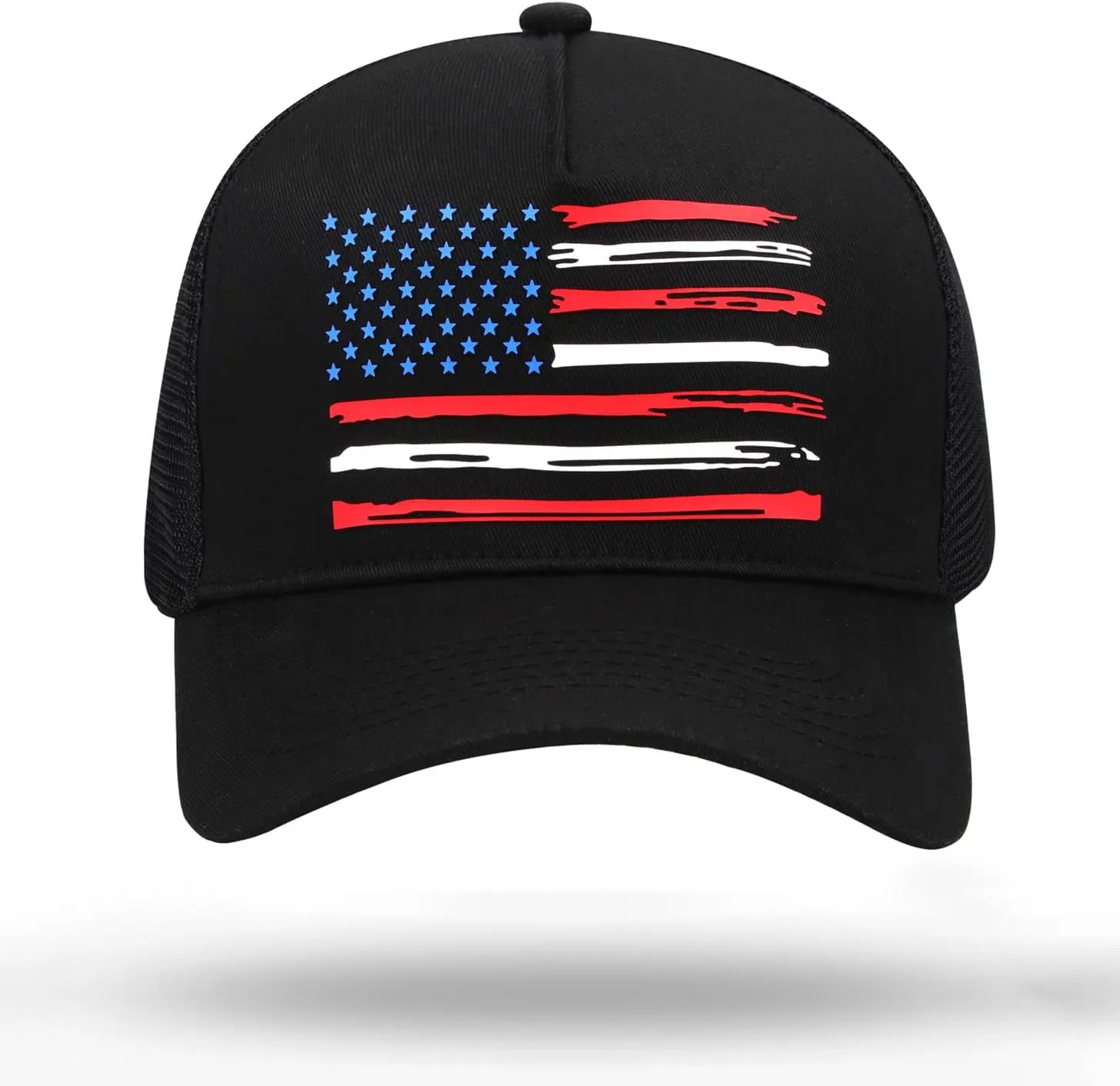 American Flag Trucker Hat Baseball Caps Snapback Hat for Men Women Breathable Mesh Side Adjustable Hats