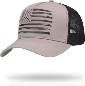 American Flag Trucker Hat Baseball Caps Snapback Hat for Men Women Breathable Mesh Side Adjustable Hats