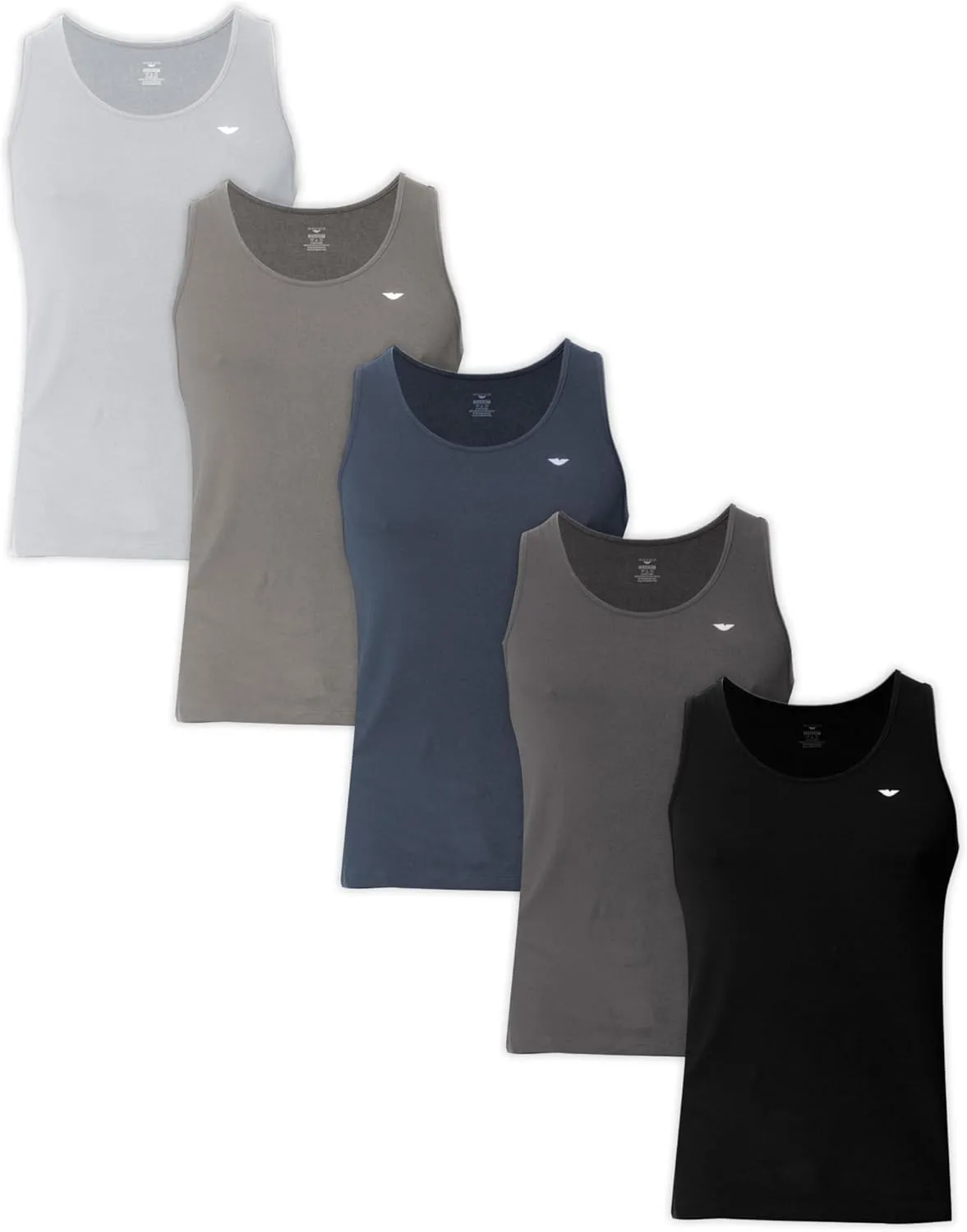 AMERICAN HEAVEN Men's 5 Pack Tank Tops | Ultra Soft Cotton Rayon Stretch Athletic Workout Tanks