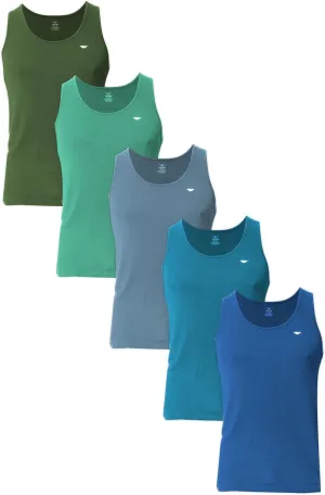 AMERICAN HEAVEN Men's 5 Pack Tank Tops | Ultra Soft Cotton Rayon Stretch Athletic Workout Tanks