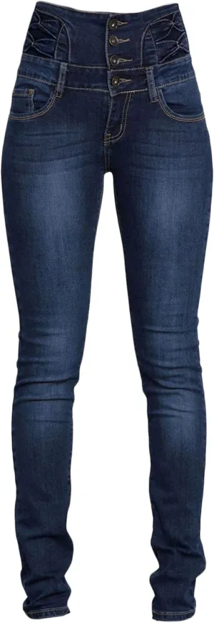 Andongnywell Plus Size Skinny High Waisted Jeans Leggings for Women Butt Lift Denim Jeans Jeggings Trousers