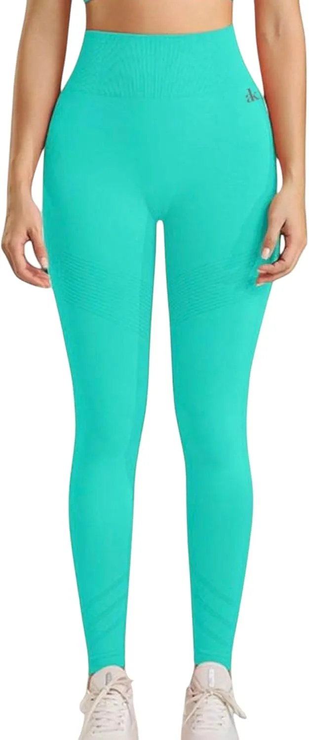 Anna-Kaci Women's High Waist Seamless Leggings with Full-Length Compression Fit