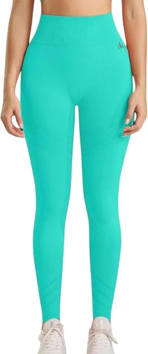 Anna-Kaci Women's High Waist Seamless Leggings with Full-Length Compression Fit