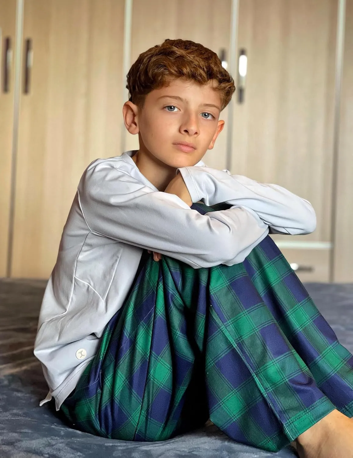 Arshiner Boys Pajama Pants 2 Pack Soft Plaid Sleepwear Kids Lounge PJ Bottoms with Pockets