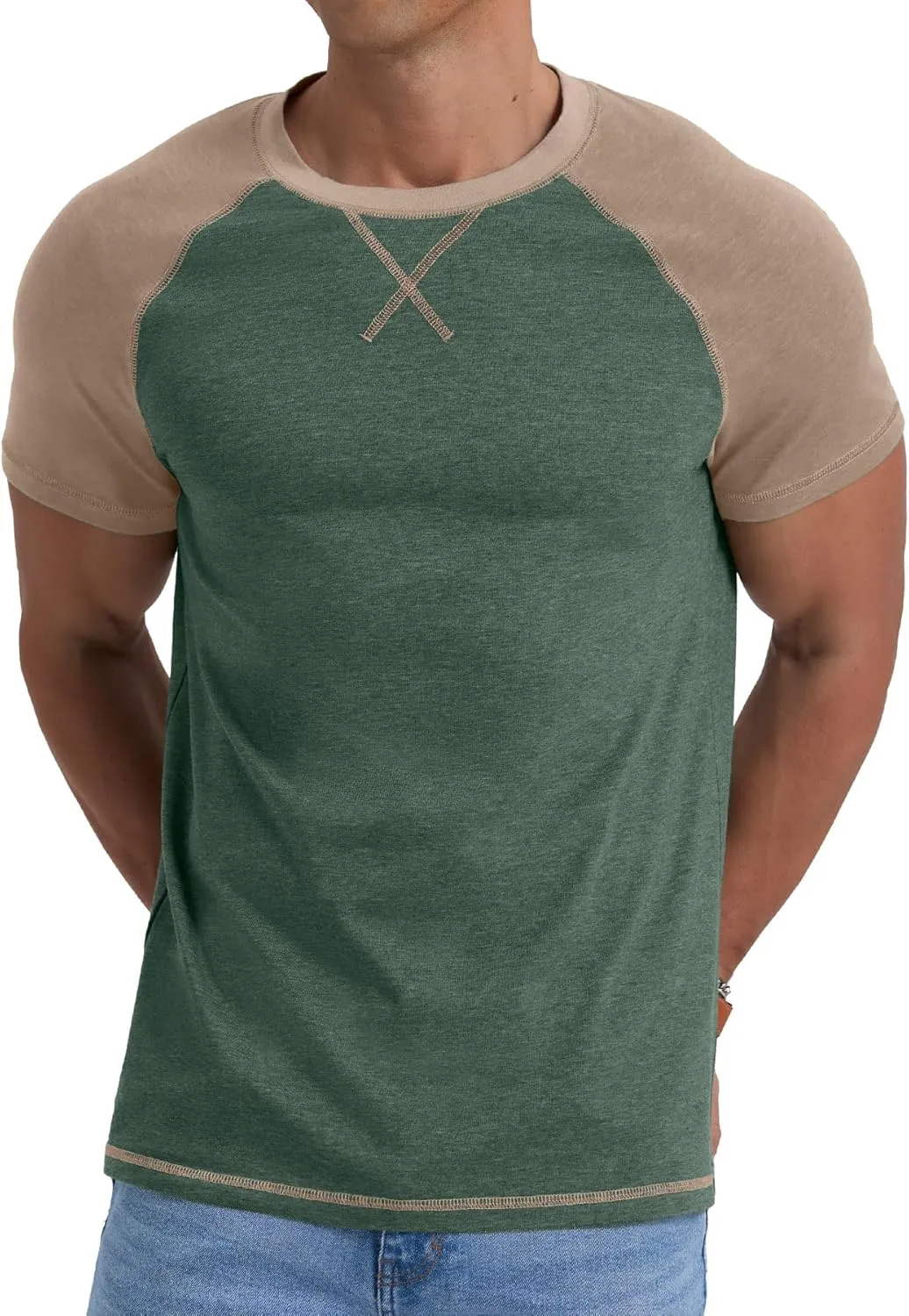Askdeer Mens Cotton T-Shirt Short Sleeve Casual Shirts Lightweight Crew Neck Soft Summer Tops
