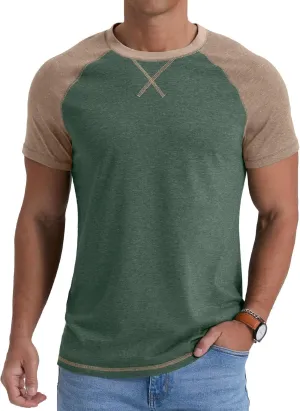 Askdeer Mens Cotton T-Shirt Short Sleeve Casual Shirts Lightweight Crew Neck Soft Summer Tops
