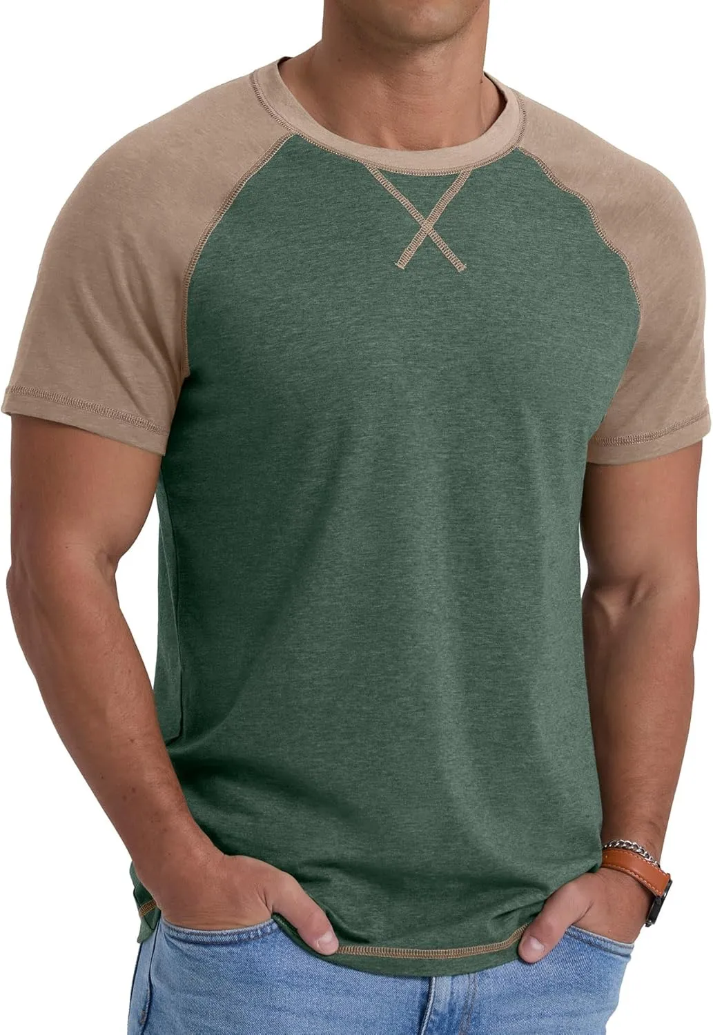 Askdeer Mens Cotton T-Shirt Short Sleeve Casual Shirts Lightweight Crew Neck Soft Summer Tops
