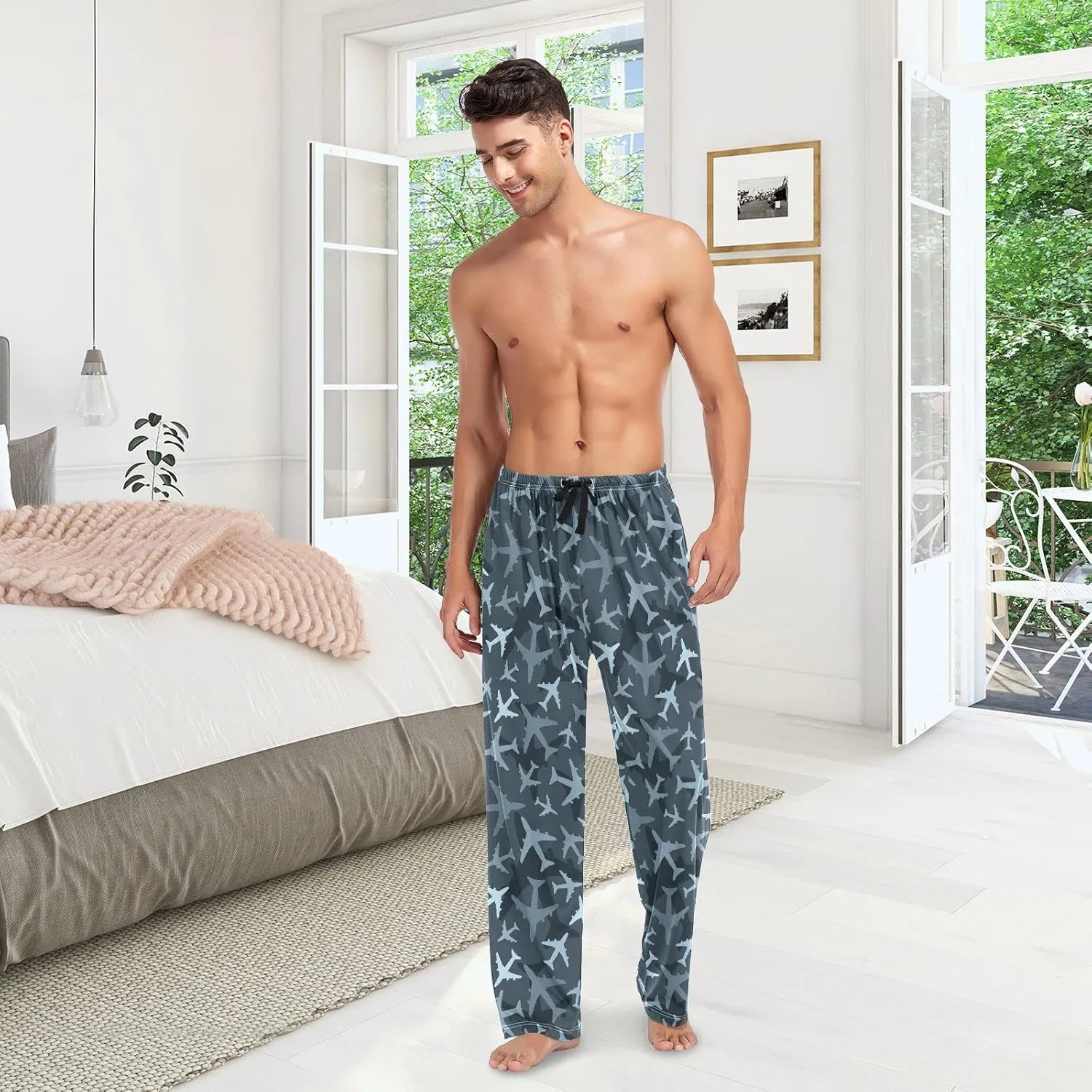 Aslsiy Mens Pajama Pants Pajama Bottoms for Men Sleep Pants Winter Lounge PJ Pants
