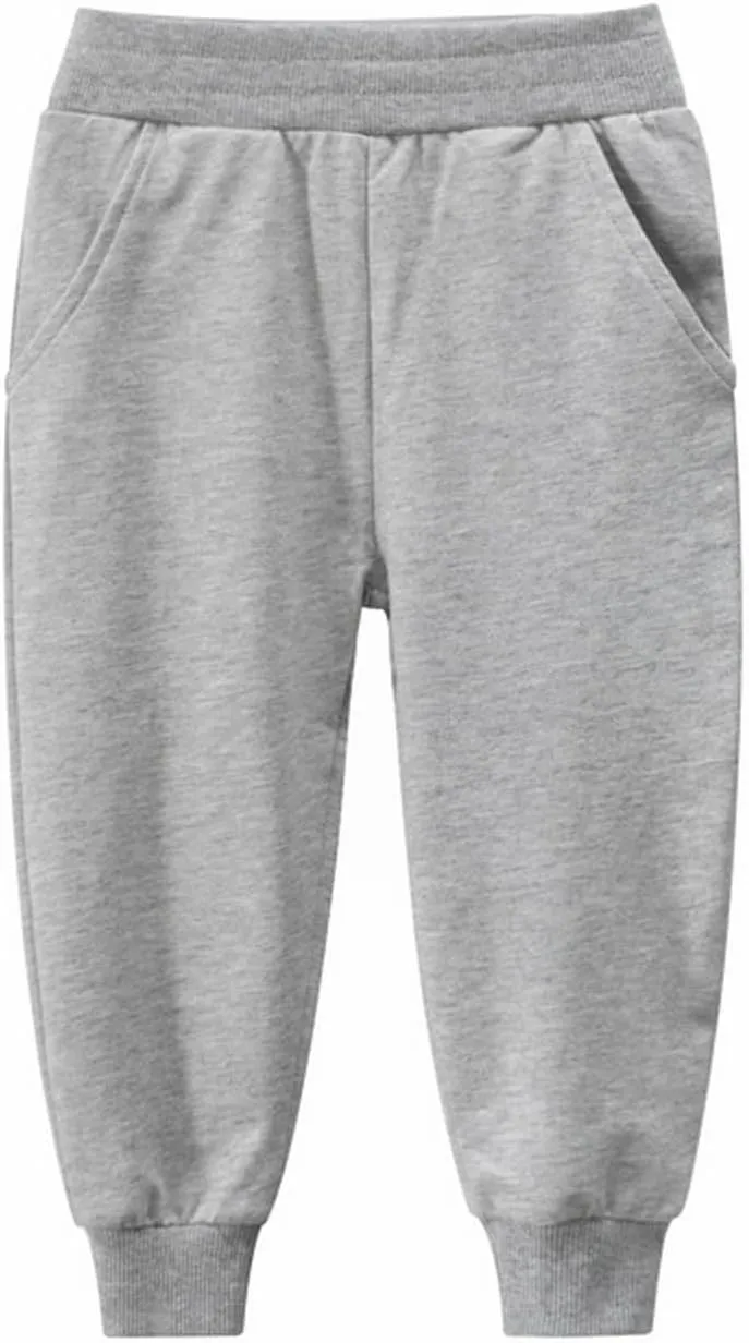 Baby Boys Sweatpants Toddlers Cotton Pull On Jogger Pants Kids Elastic Waist Stretch Pants School Uniform Pants