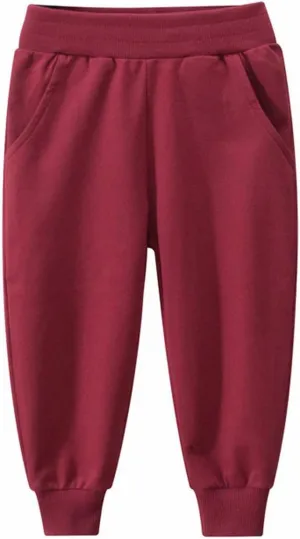 Baby Boys Sweatpants Toddlers Cotton Pull On Jogger Pants Kids Elastic Waist Stretch Pants School Uniform Pants