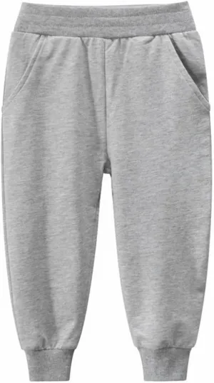 Baby Boys Sweatpants Toddlers Cotton Pull On Jogger Pants Kids Elastic Waist Stretch Pants School Uniform Pants