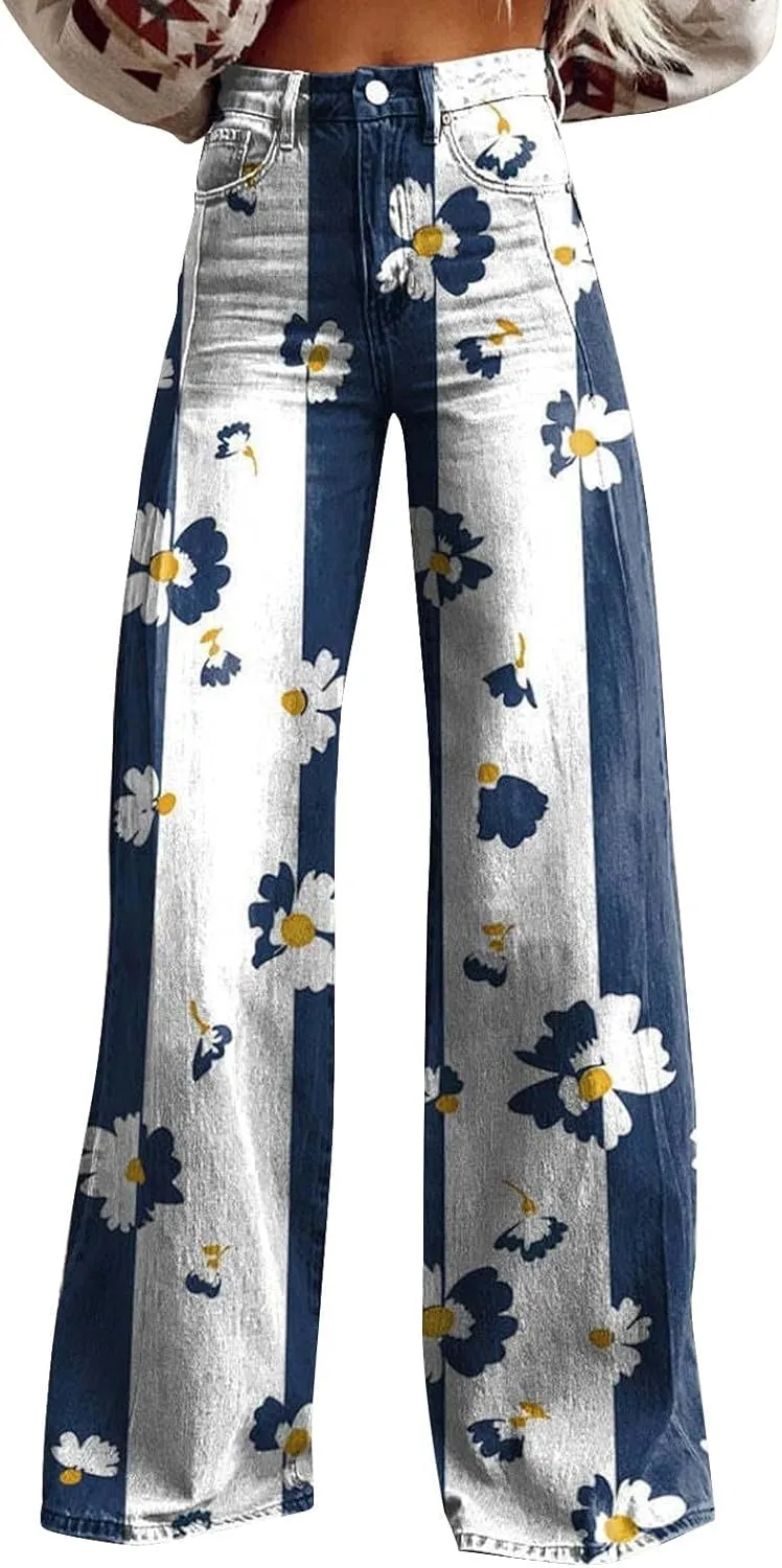 Baggy Jeans for Women 2025 Trendy Wide Leg Boyfriend Pants Y2k Streetwear Hippie Clothes Denim Outfit Western Wear