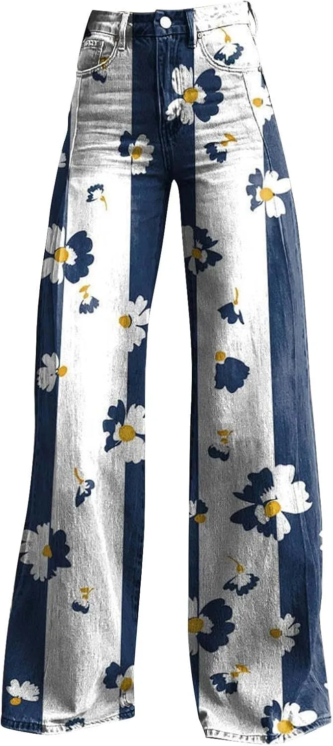 Baggy Jeans for Women 2025 Trendy Wide Leg Boyfriend Pants Y2k Streetwear Hippie Clothes Denim Outfit Western Wear