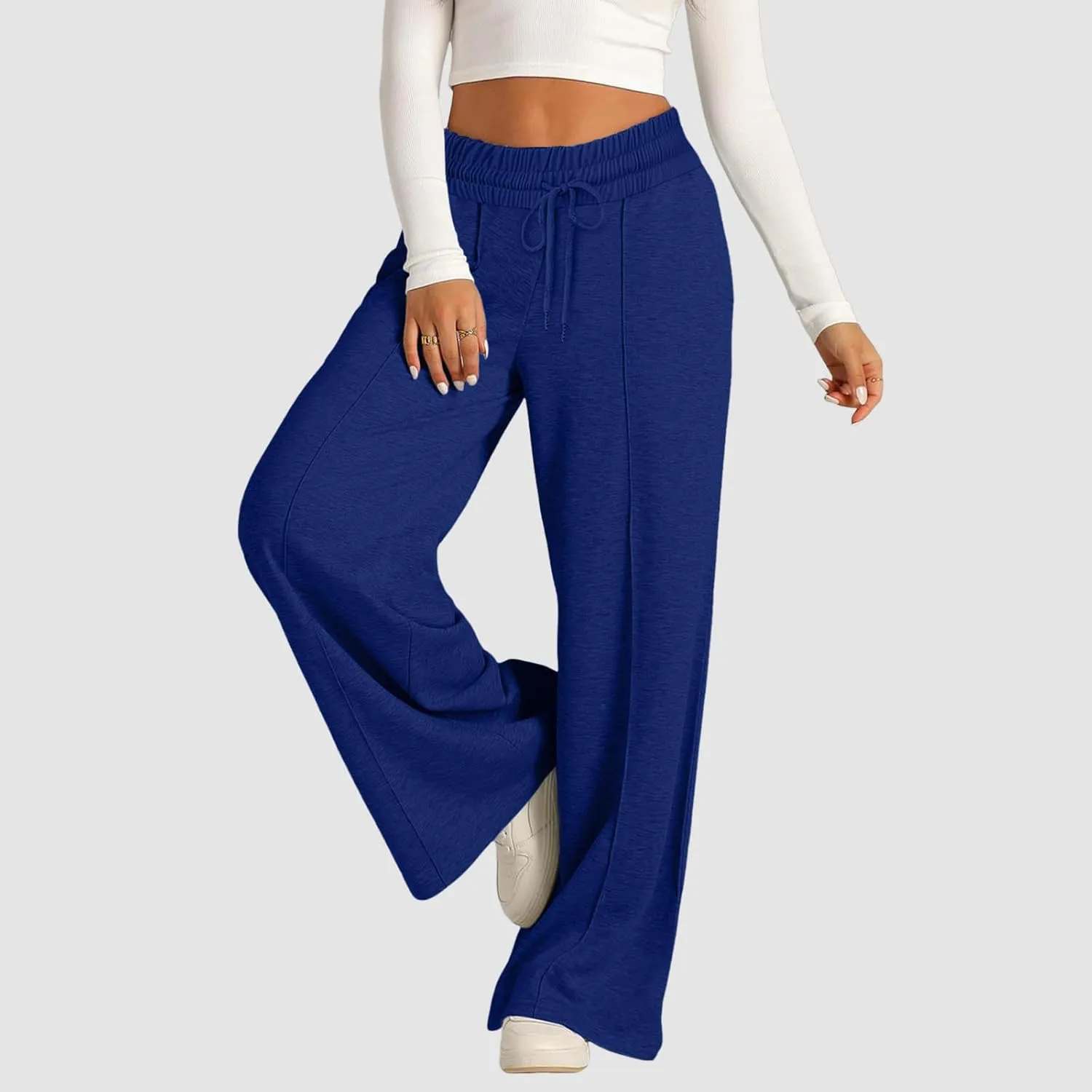 Baggy Tall Wide Leg Sweatpants for Women Fleece Lined Active Relaxed Fit Open Leg Joggers Casual Cozy Workout Skimpy