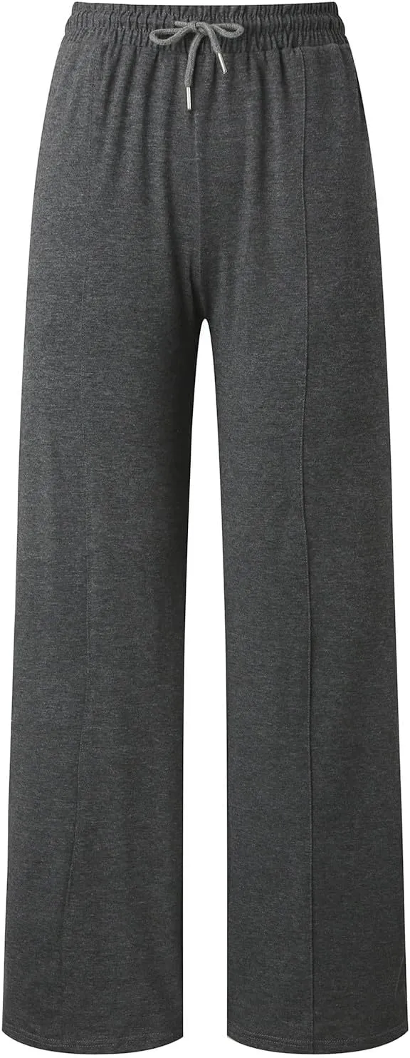 Baggy Tall Wide Leg Sweatpants for Women Fleece Lined Active Relaxed Fit Open Leg Joggers Casual Cozy Workout Skimpy