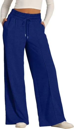 Baggy Tall Wide Leg Sweatpants for Women Fleece Lined Active Relaxed Fit Open Leg Joggers Casual Cozy Workout Skimpy