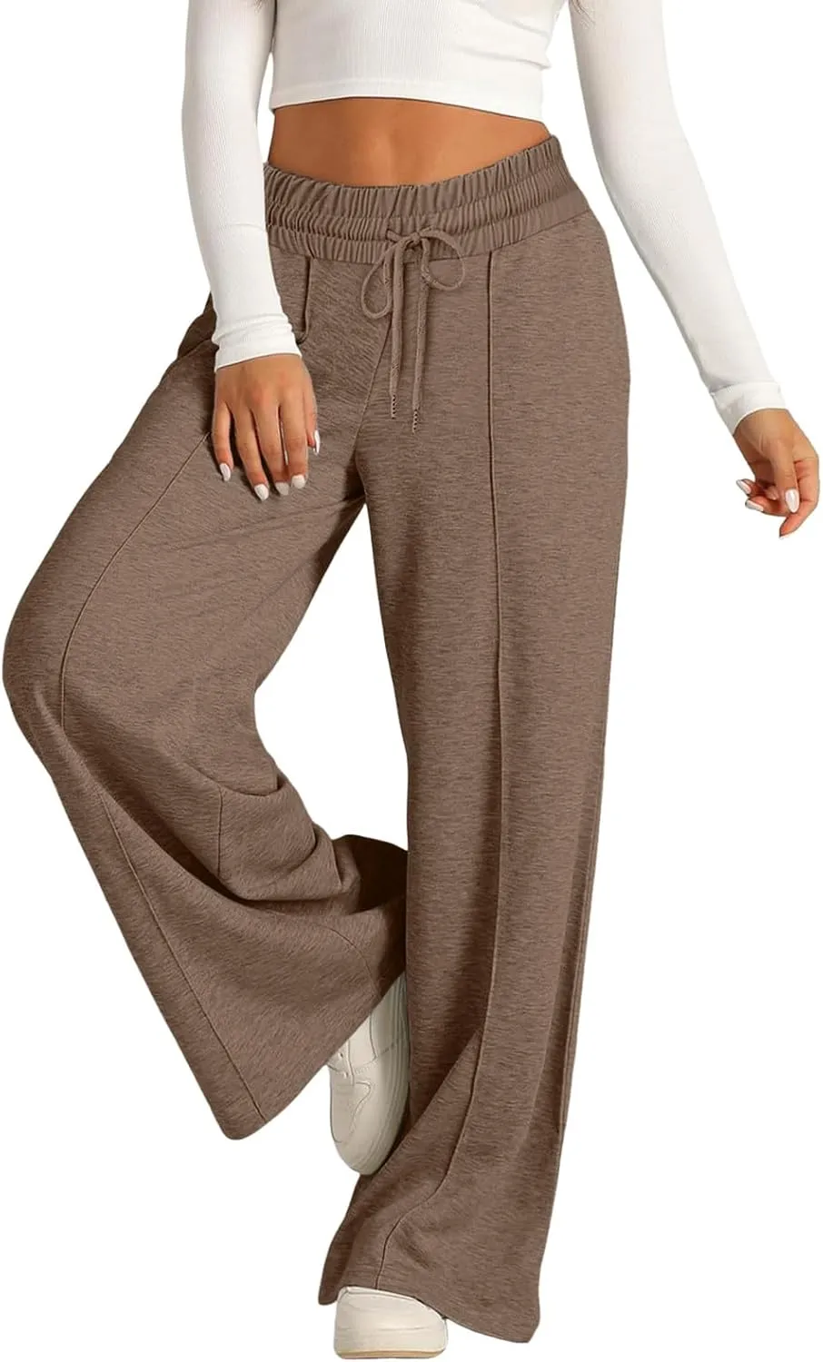 Baggy Tall Wide Leg Sweatpants for Women Fleece Lined Active Relaxed Fit Open Leg Joggers Casual Cozy Workout Skimpy