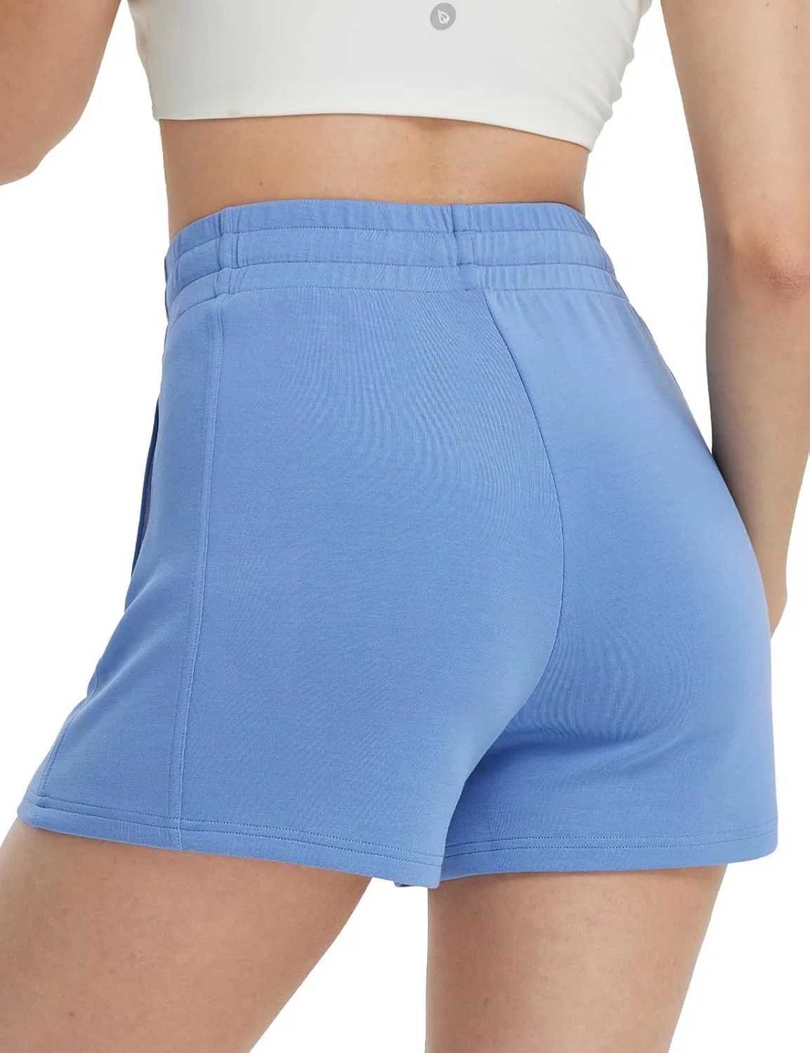 baleaf Women's 4" High Waisted Workout Shorts with Pockets Elastic Athletic Gym Running Yoga Shorts Modal Soft