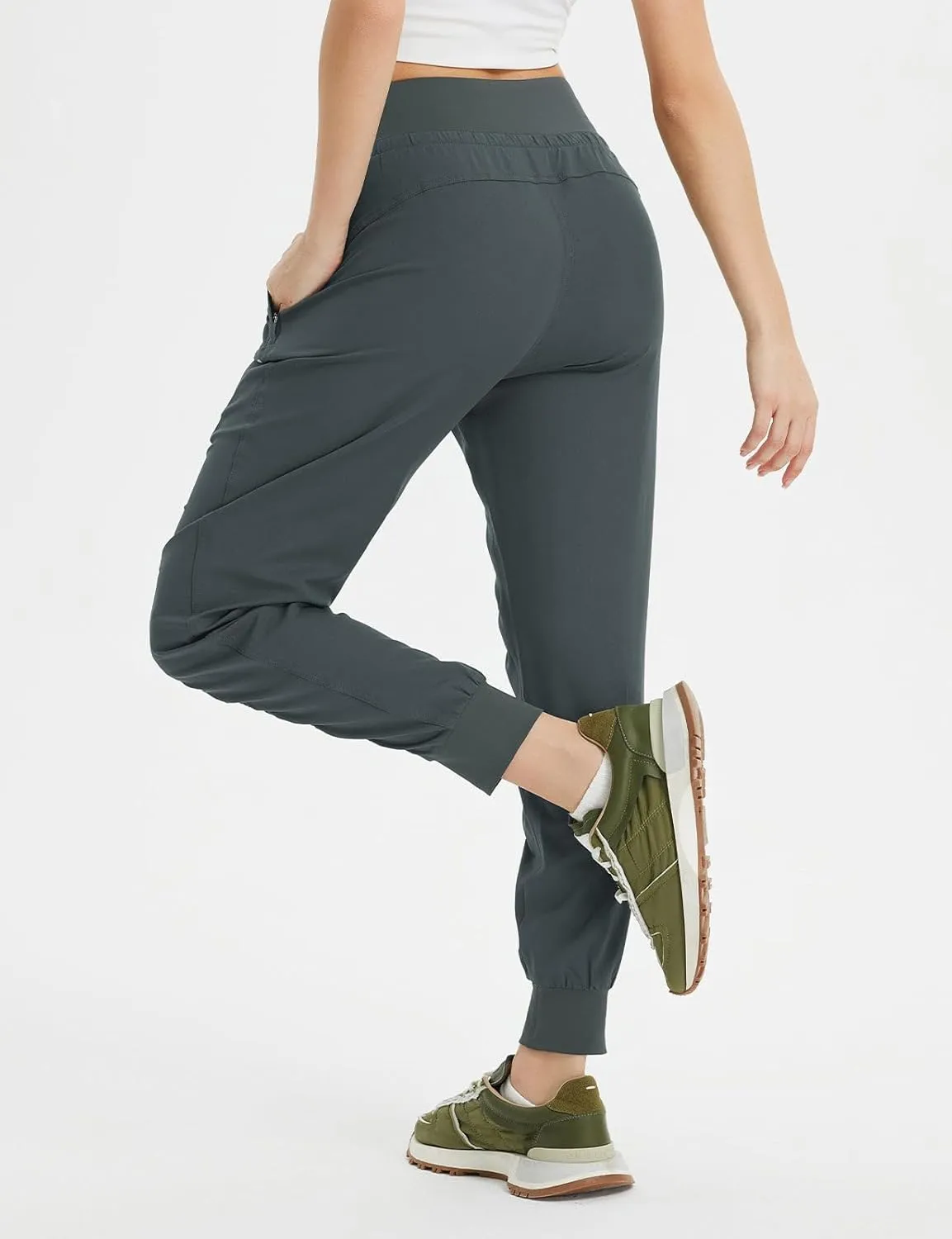 baleaf Women's Joggers with Zip Pockets Hiking Pants Lightweight Quick Dry Water Resistant Track Pants