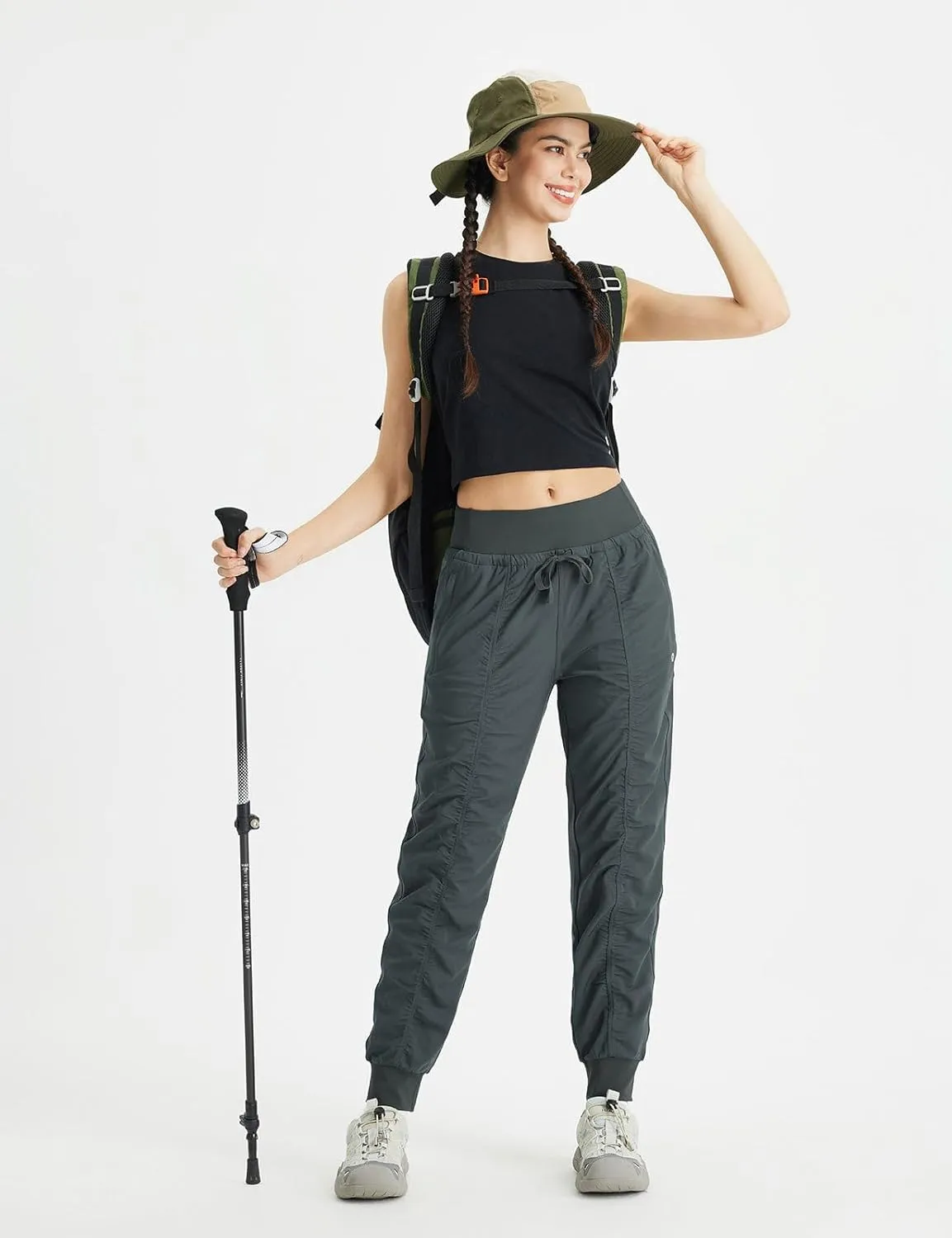 baleaf Women's Joggers with Zip Pockets Hiking Pants Lightweight Quick Dry Water Resistant Track Pants