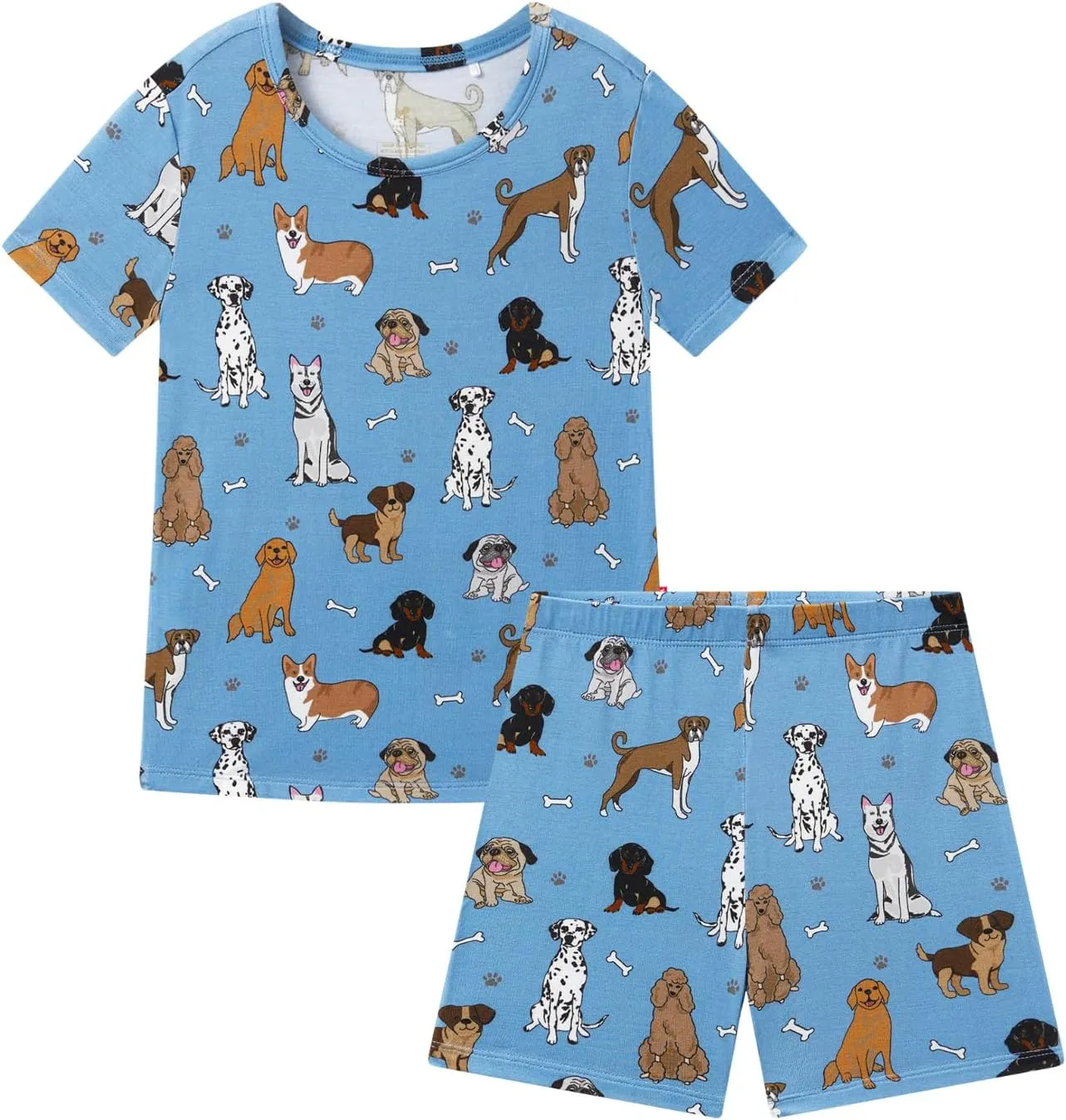 Bamboo Viscose Toddler Pajamas Sets, Kid Boy Girl Snug Fit Short Sleeve Summer Sleepwear Pjs 2pcs Set