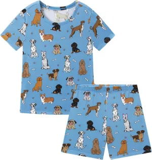 Bamboo Viscose Toddler Pajamas Sets, Kid Boy Girl Snug Fit Short Sleeve Summer Sleepwear Pjs 2pcs Set