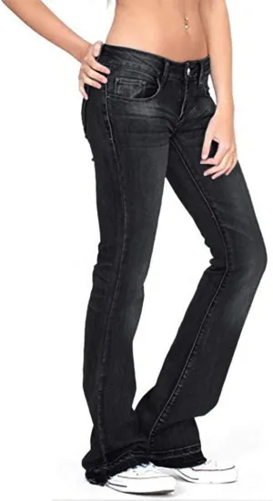 Bell Bottom Jeans for Women High Waisted Flare Jeans Skinny Girlfriend Jean Plus Size Wide Leg Denim Pants with Pockets
