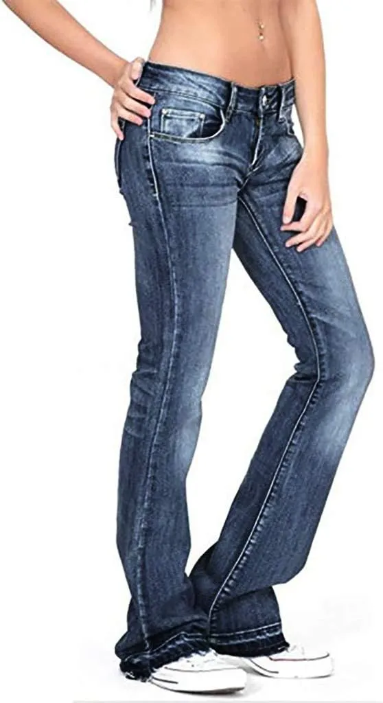 Bell Bottom Jeans for Women Petite Denim Pants Distressed Washed 70s Fashion Vintage Cowboy Jeans Bootcut Pant
