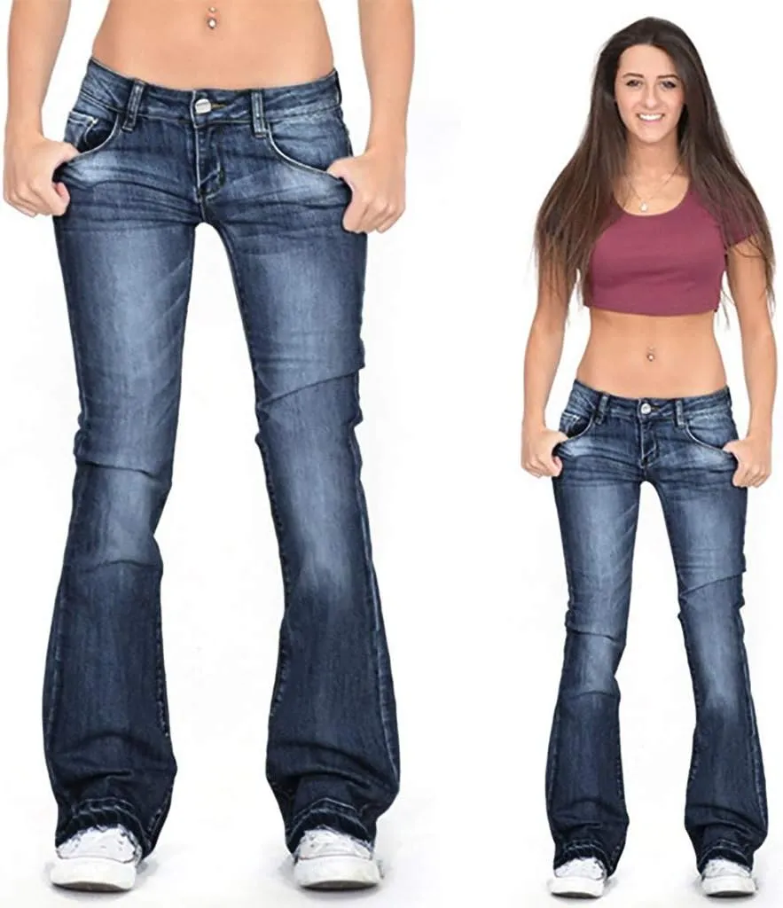 Bell Bottom Jeans for Women Petite Denim Pants Distressed Washed 70s Fashion Vintage Cowboy Jeans Bootcut Pant