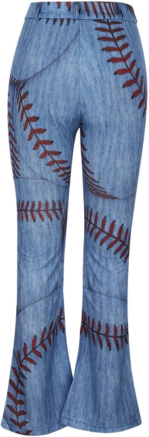Bell Bottom Jeans Trendy High Waisted Stretchy Flare Jeans Casual Button Stretch Wide Leg Denim Pants