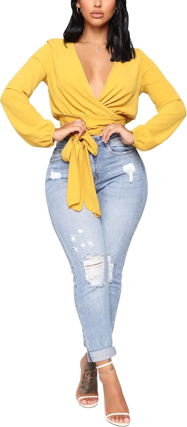 BessCops Women's Boyfriend Trendy Jeans Ripped High Waisted Straight Leg Loose Fit Distressed Zipper Fly Hole Denim