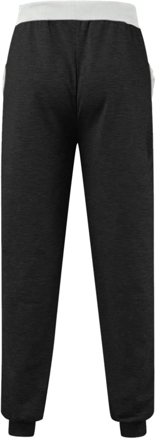 BIFUTON Joggers for Men,Mens Sweatpants with Pockets Color Matching Golf Pants for Men Relaxed Fit Lounge Pants Trousers