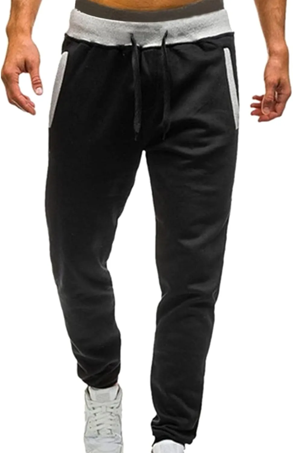 BIFUTON Joggers for Men,Mens Sweatpants with Pockets Color Matching Golf Pants for Men Relaxed Fit Lounge Pants Trousers