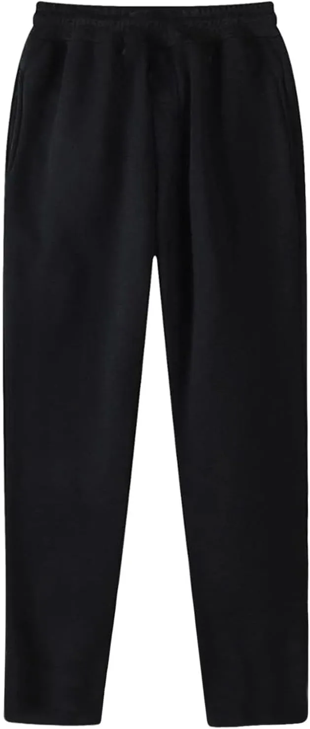 BIFUTON Sweat Pants for Mens Big and Tall Straight Leg Joggers Drawstring Fleece Lined Pants Men Winter Pants Workout Pants