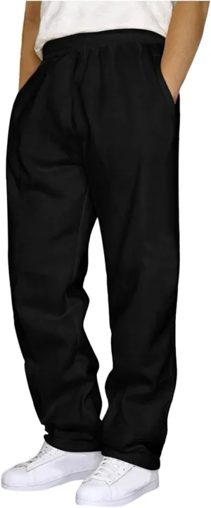 BIFUTON Sweat Pants for Mens Big and Tall Straight Leg Joggers Drawstring Fleece Lined Pants Men Winter Pants Workout Pants