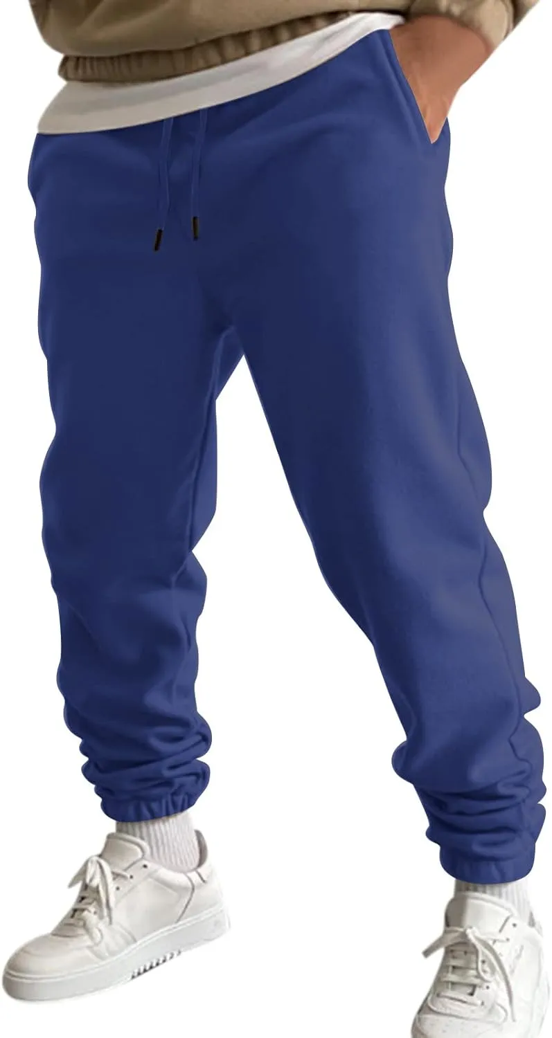 Big and Tall Sweatpants for Men Lightweight Joggers Quick Dry Warm Sherpa Lined Athletic Sweatpants Winter Drawstring