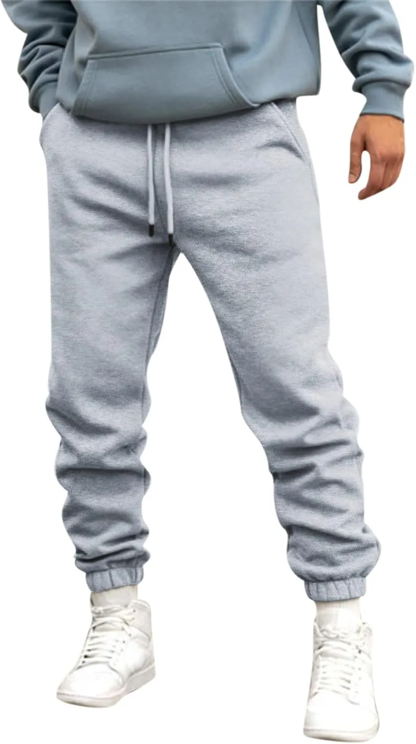 Big and Tall Sweatpants for Men Lightweight Joggers Quick Dry Warm Sherpa Lined Athletic Sweatpants Winter Drawstring