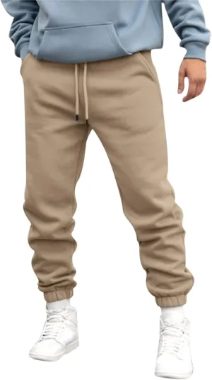 Big and Tall Sweatpants for Men Lightweight Joggers Quick Dry Warm Sherpa Lined Athletic Sweatpants Winter Drawstring